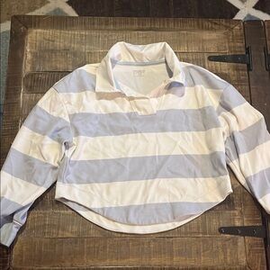 Old Navy Light Blue and White Striped Shirt